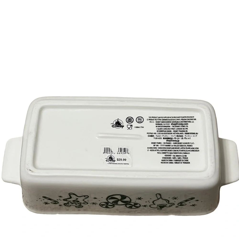 Disney Parks Holiday Ceramic Bread Loaf Pan
